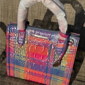 Brahmin Small Caroline Madras Leather Satchel PERFECT EYE! NWT PRICE FIRM NEON